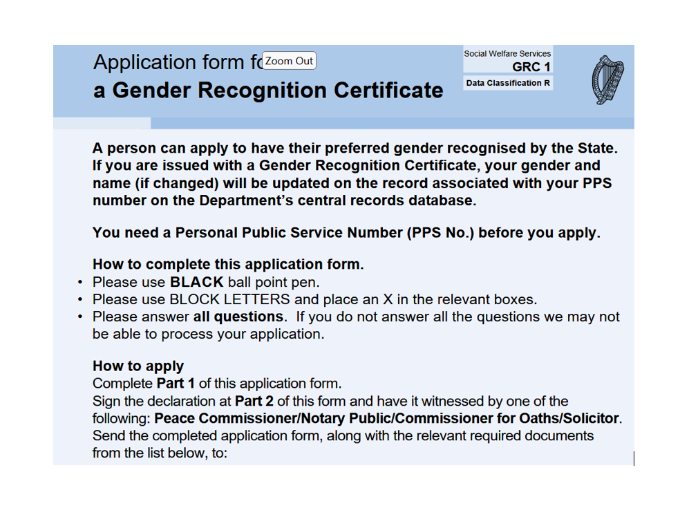Ratio of Gender Recognition Certificates per head of population more than double here compared to UK